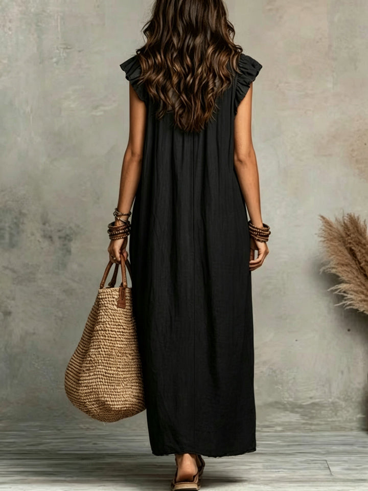 Marisol | Sukienka Maxi w Stylu Boho z Falbankami