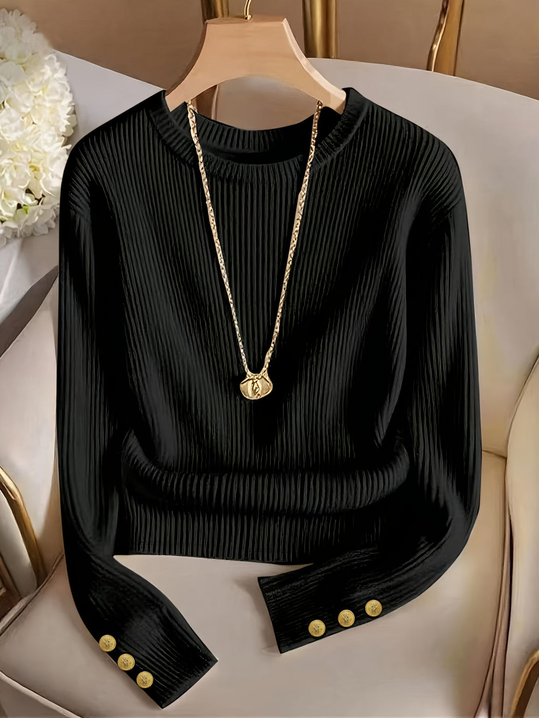 Gretchen | Sweter z ribbowanym mankietem