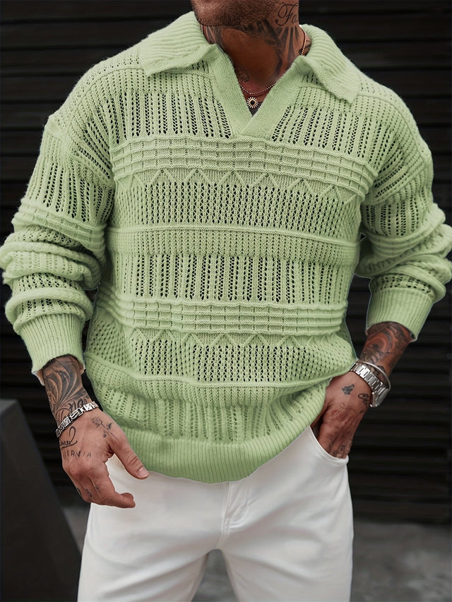 Oscar | Teksturowany sweter z kołnierzykiem
