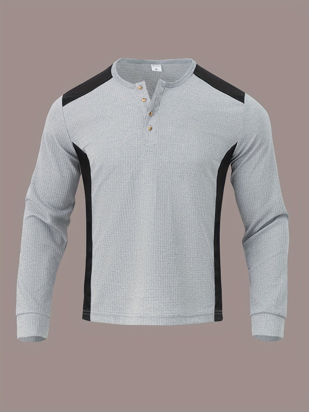 Curtis | Teksturowany Henley z Długim Rękawem