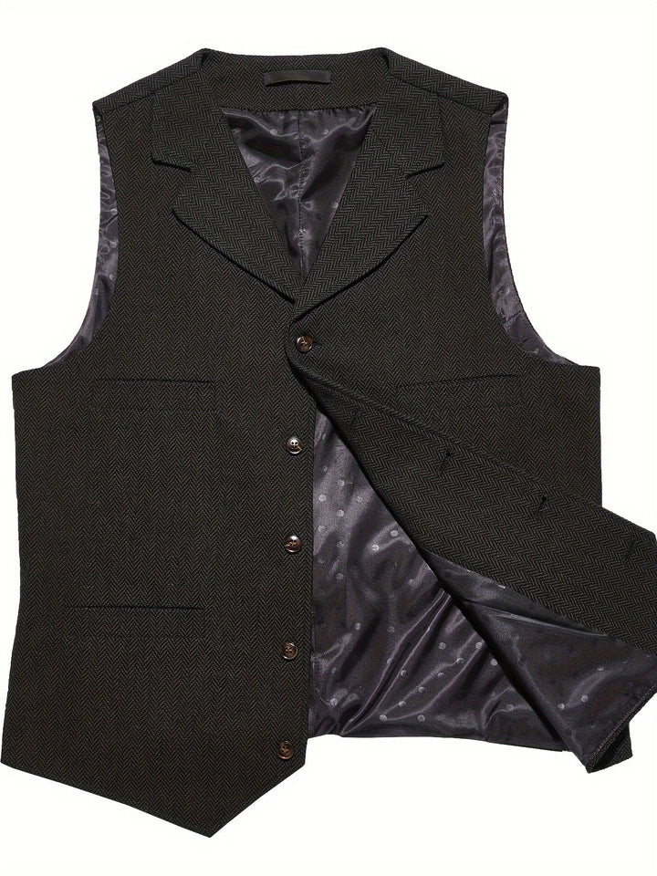 Byron | Elegancka Kamizelka w Wzór Rybi Ogon