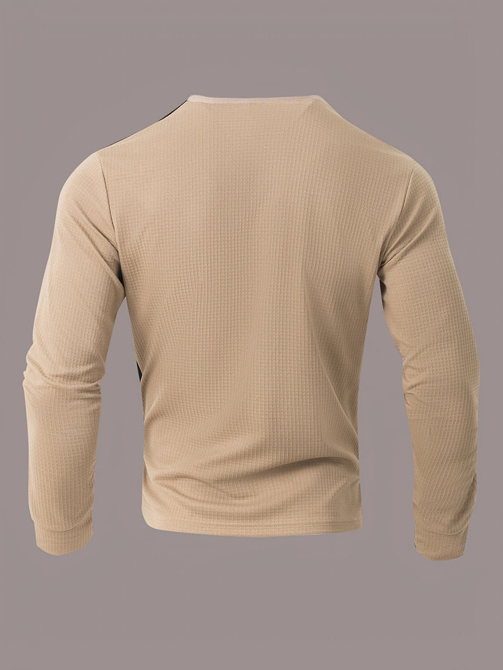 Curtis | Teksturowany Henley z Długim Rękawem