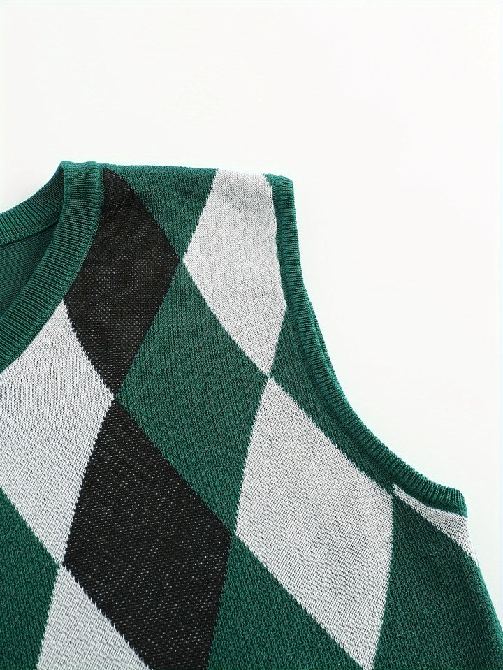 Chandler | Klasyczny Kamizelka w Wzór Argyle