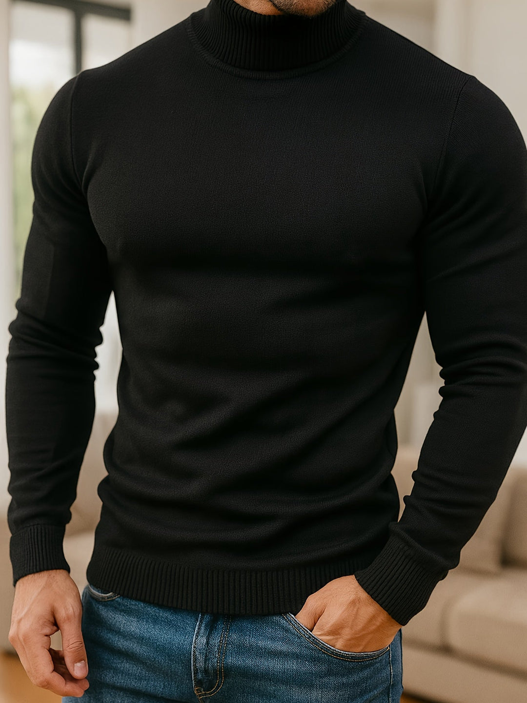 Frederick | Wyszukany Sweter z Wysokim Kołnierzem