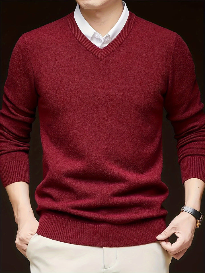 Hugh | Elegancki sweter z dekoltem w serek
