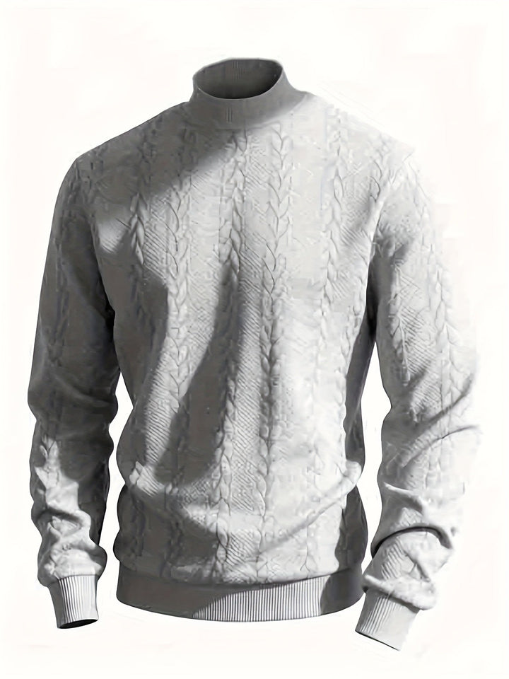 Merritt | Teksturowany Sweter z Wysokim Kołnierzem