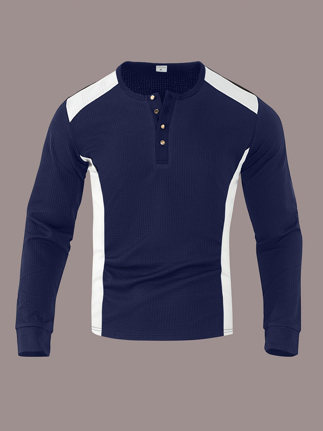 Curtis | Teksturowany Henley z Długim Rękawem