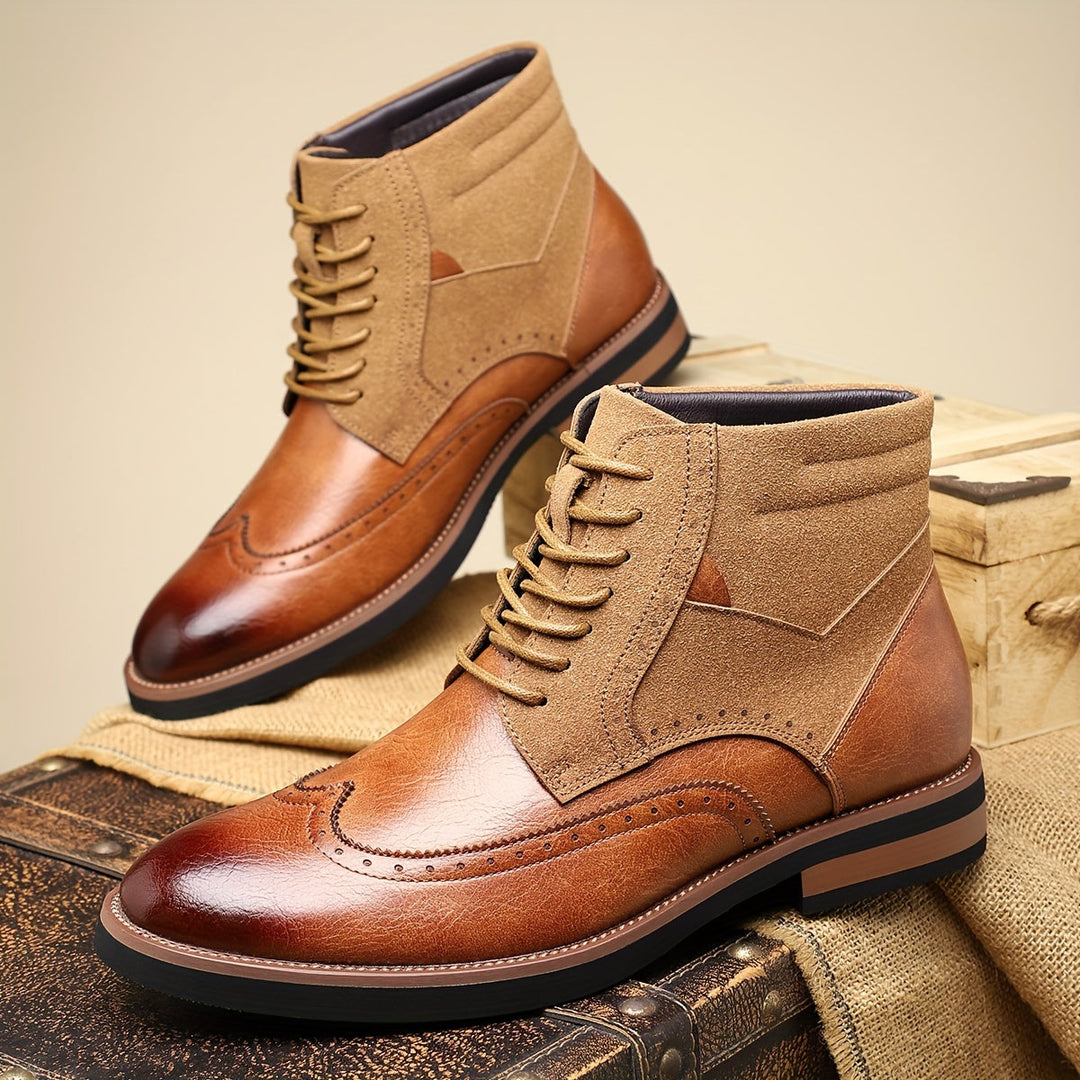 Roland | Klasyczne Botki Wingtip na Kostkę
