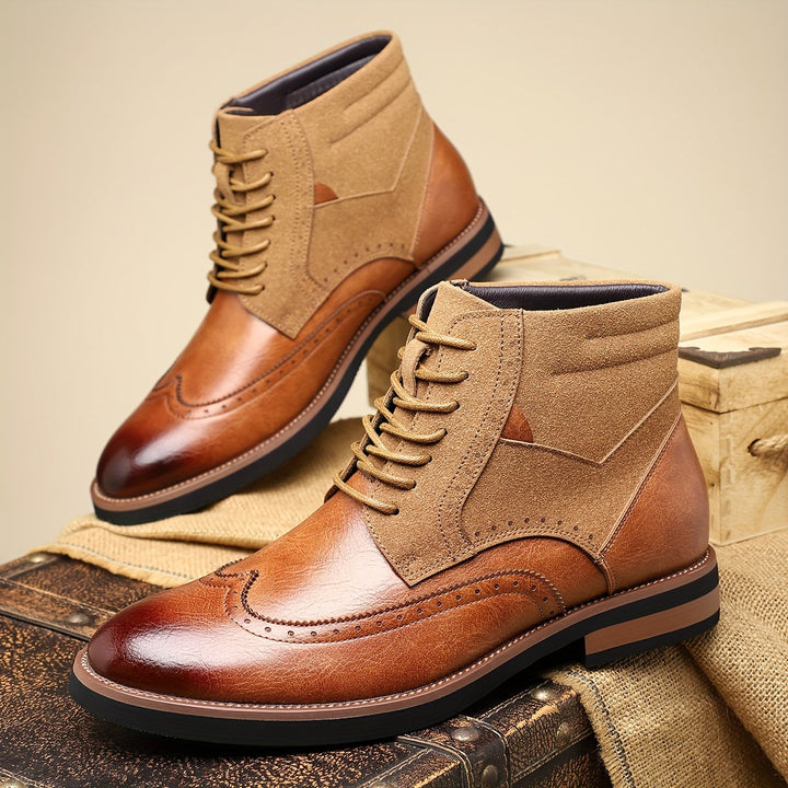 Roland | Klasyczne Botki Wingtip na Kostkę