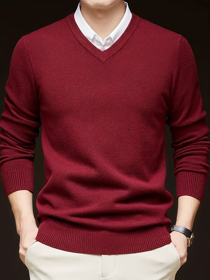 Hugh | Elegancki sweter z dekoltem w serek