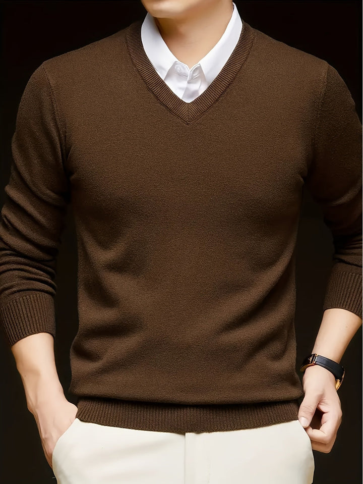 Hugh | Elegancki sweter z dekoltem w serek