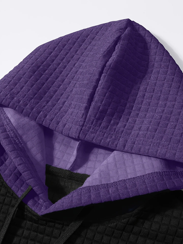 Hayes | Teksturowany Hoodie w Blokach Kolorystycznych
