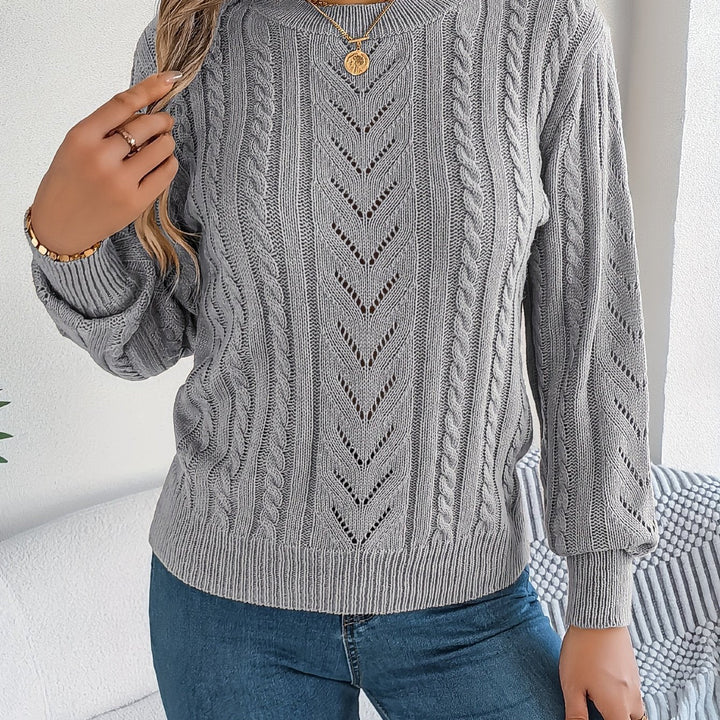 Blythe | Sweter z teksturą w sploty kablowe