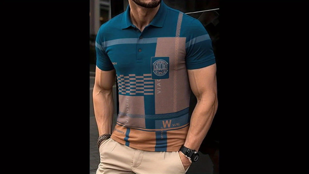 Nathaniel | Elegancka koszulka polo w kolorach blokowych