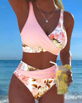 Vivienne | Kwiatowy Kontrastowy Bikini z Wycięciami