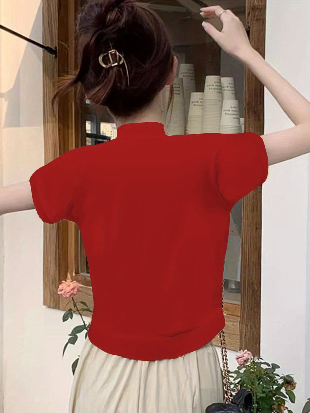 Della | Elegancki Top z Mock-Neck
