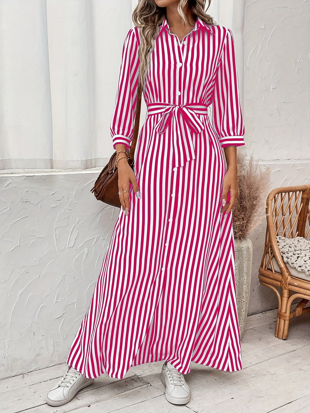 Meredith | Sukienka Maxi z Paseczkiem