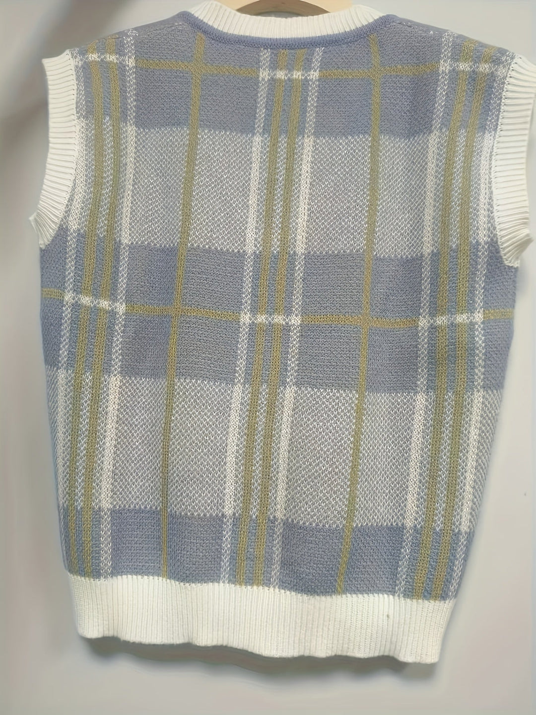 Marnie | Vintage Kraciasty Kamizelka Sweter