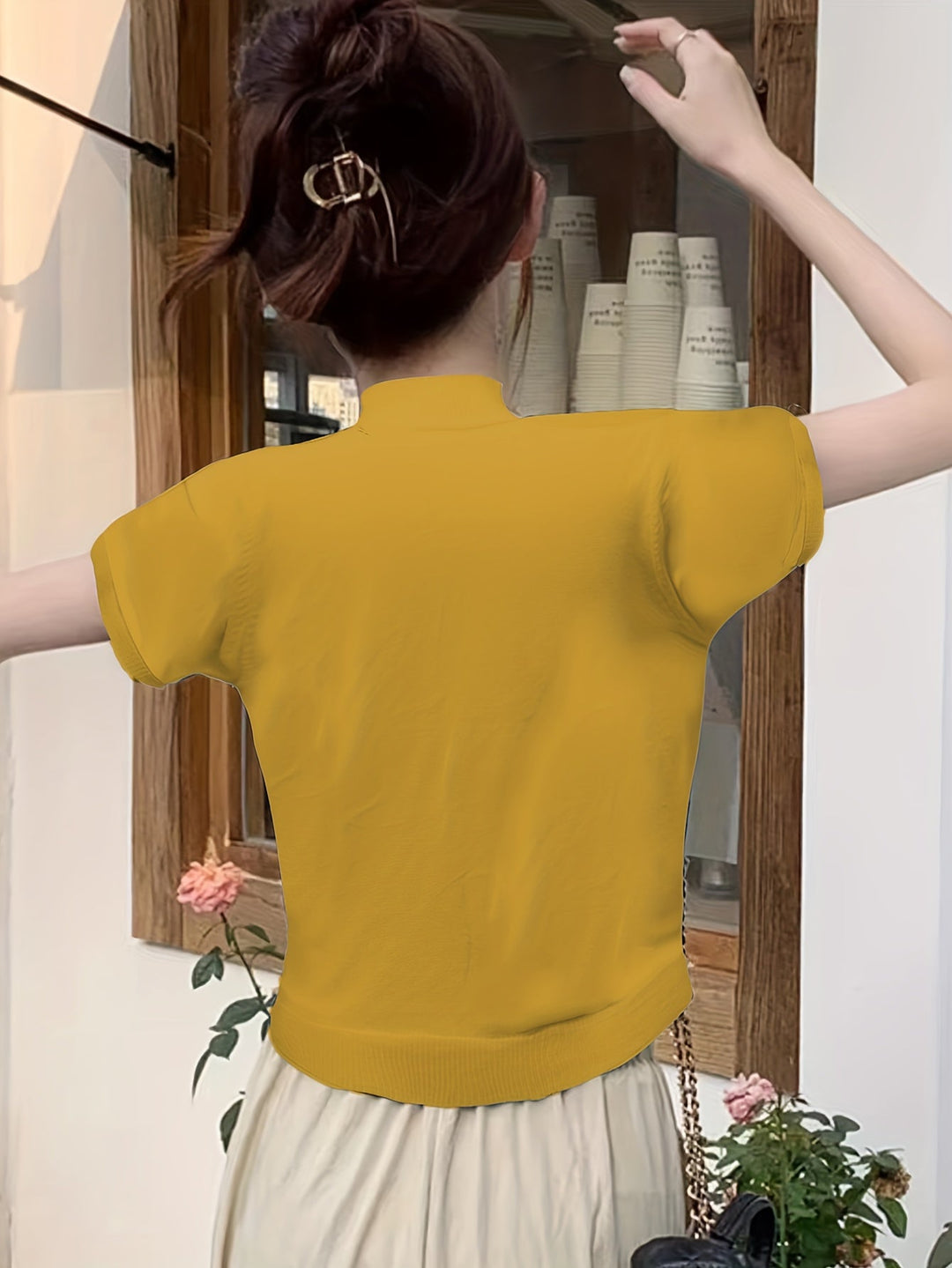 Della | Elegancki Top z Mock-Neck