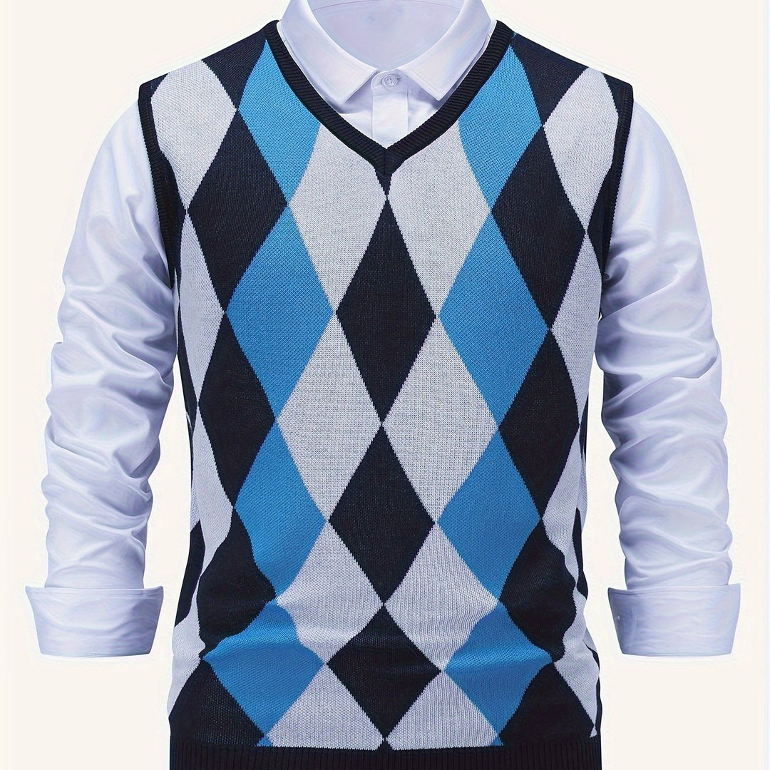 Chandler | Klasyczny Kamizelka w Wzór Argyle