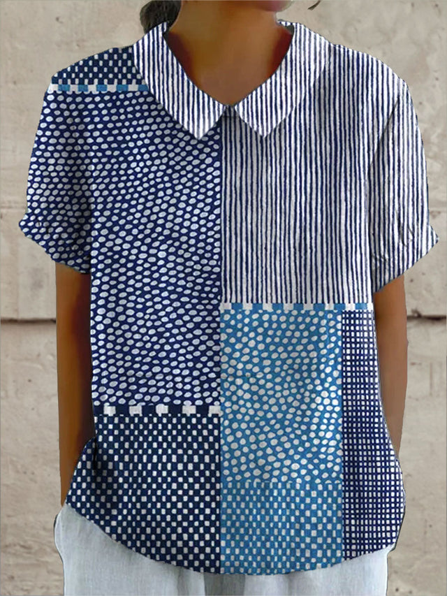 Victoria | Elegancka koszula artystyczna w patchwork