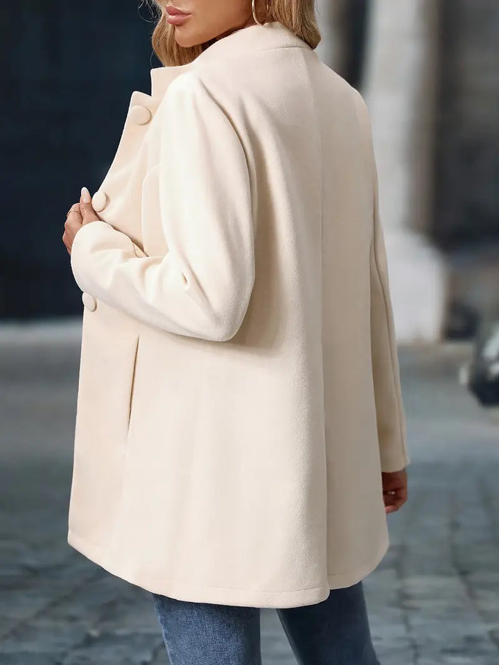 Juliette | Elegancki Płaszcz z Stojącym Kołnierzem i Guzikami