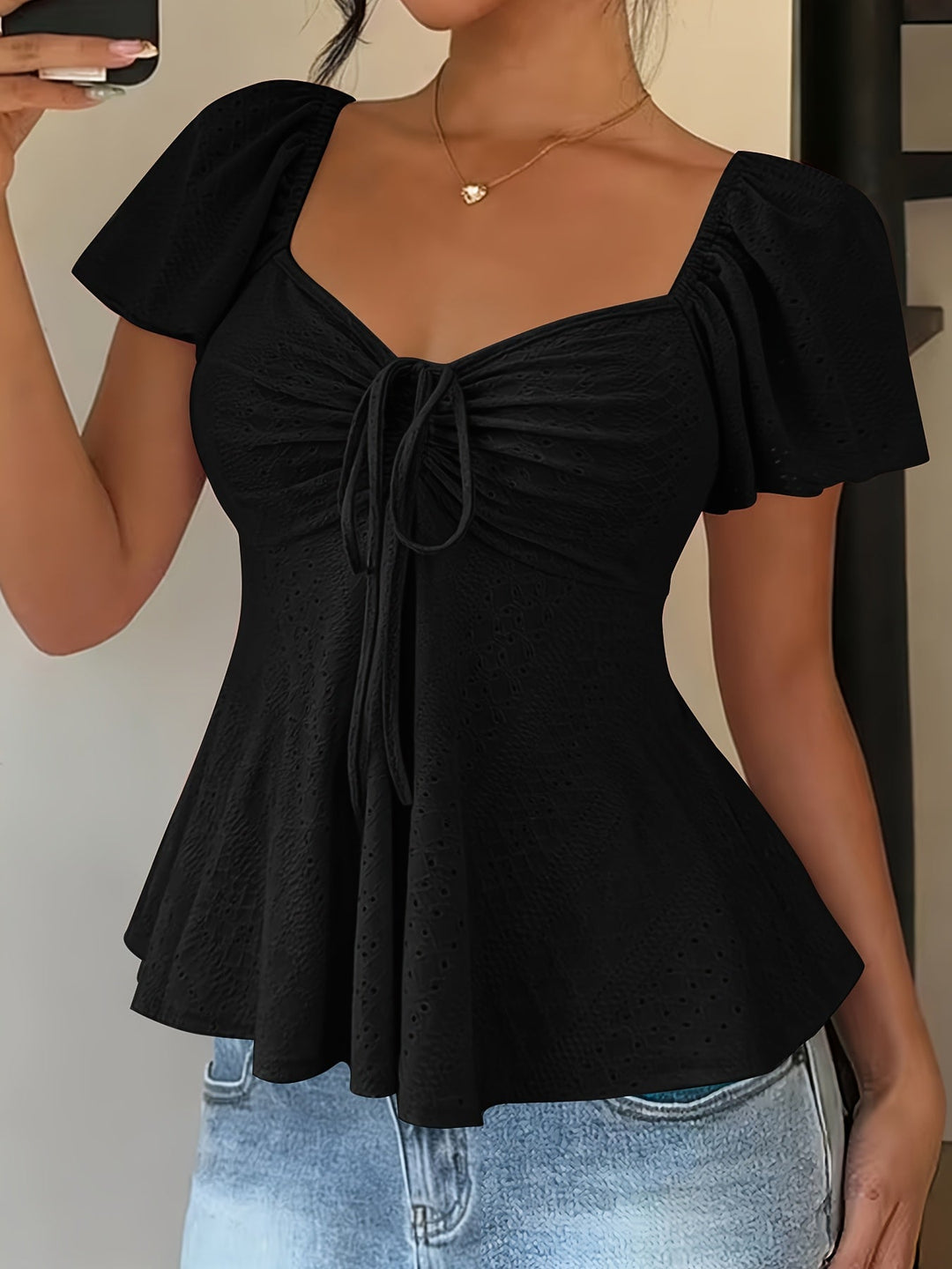 Josephine | Bluzka Peplum z Falbanami