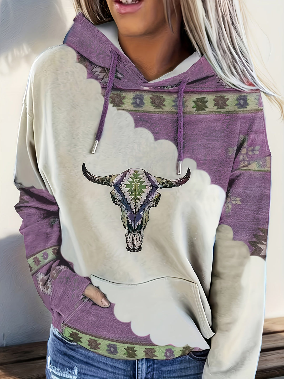 Tamsin | Bluza z kapturem w stylu zachodnim