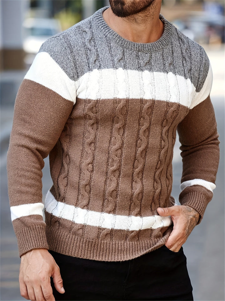 Ethan | Sweter z kolorowym blokiem