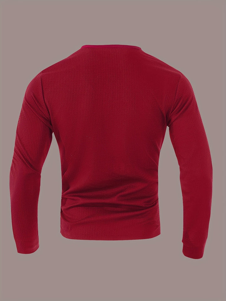 Curtis | Teksturowany Henley z Długim Rękawem