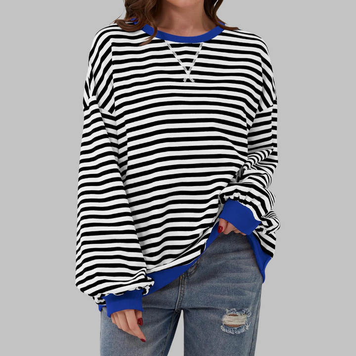 Margaret | Luźny, długi rękaw, pasiasty sweatshirt