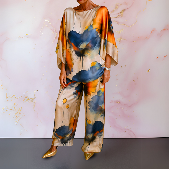 Harlow | Stylowy Dwuczęściowy Zestaw Satinowy