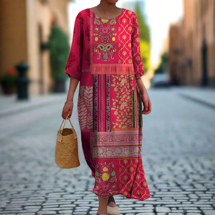 Natalia | Luźna Boho Sukienka Maxi