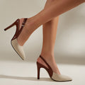 Amelie | Eleganckie Szpilki Slingback w Kontrastowym Stylu