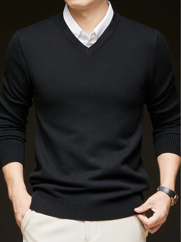 Hugh | Elegancki sweter z dekoltem w serek