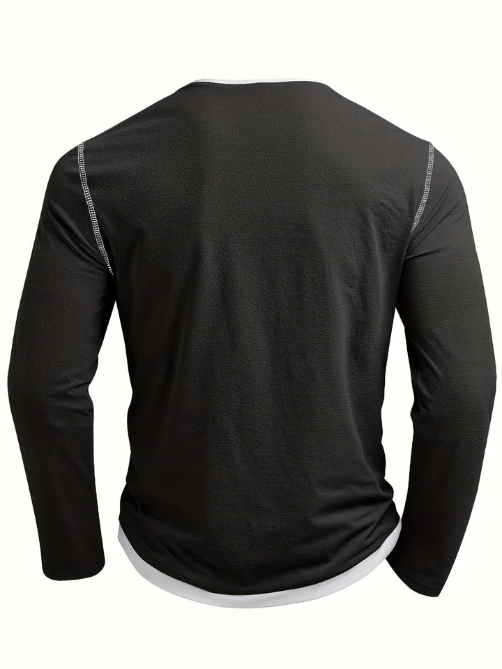 Nathan | Elegancka koszula Henley z dekoltem w serek