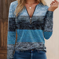 Ophelia | Kolorowy Top z Kwartowym Zipperem
