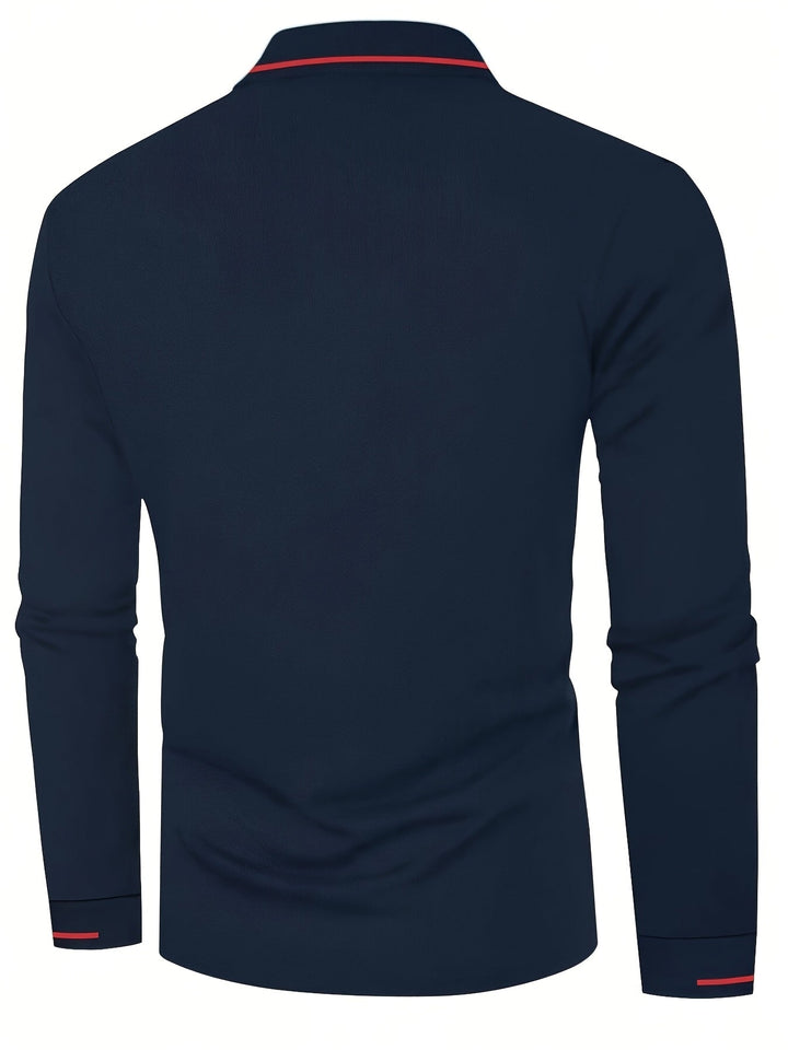 Dalton | Elegancka Koszula Polo z Długim Rękawem