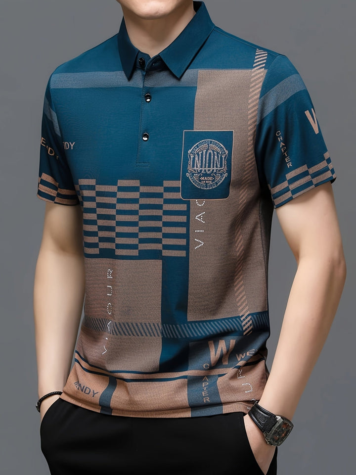 Nathaniel | Elegancka koszulka polo w kolorach blokowych