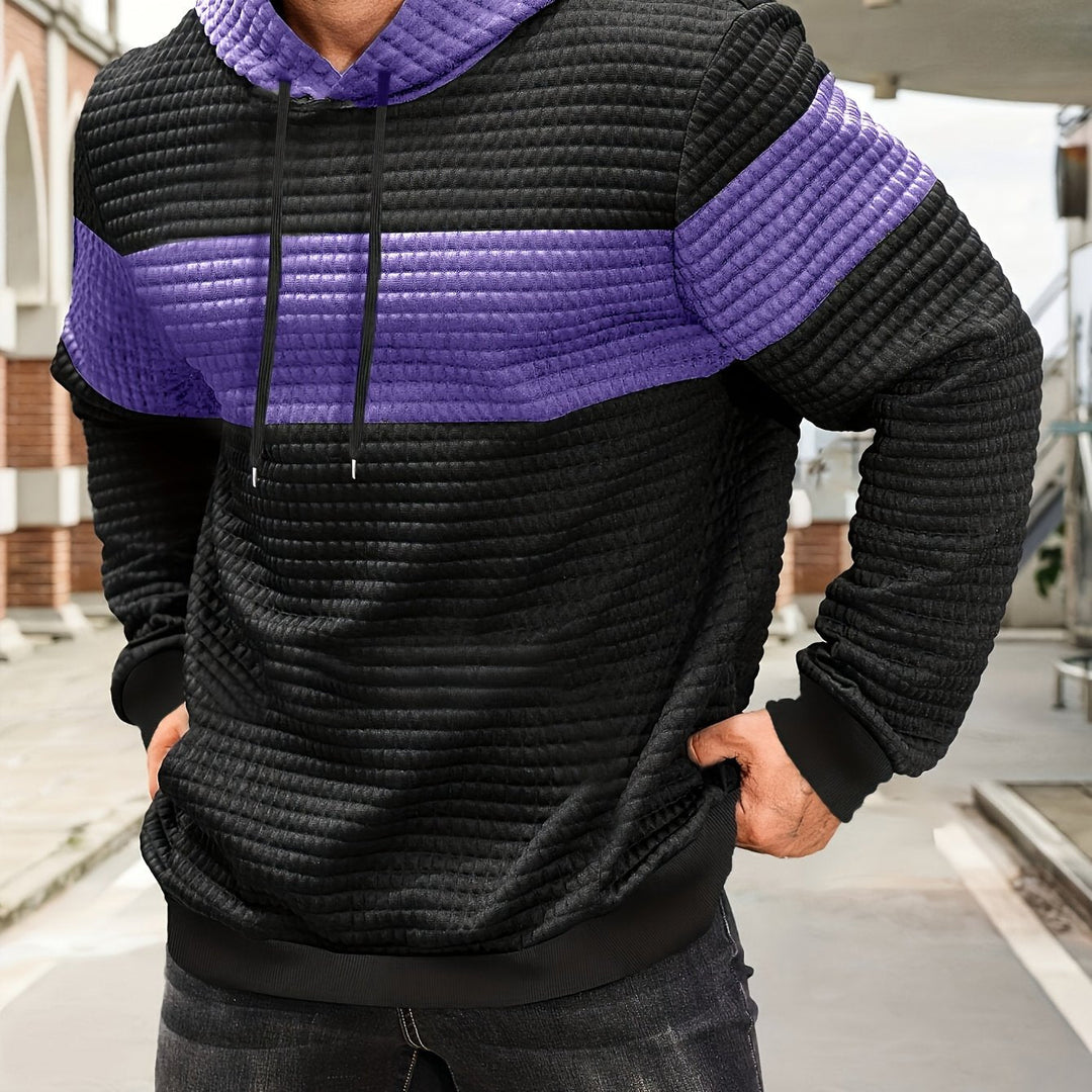 Hayes | Teksturowany Hoodie w Blokach Kolorystycznych