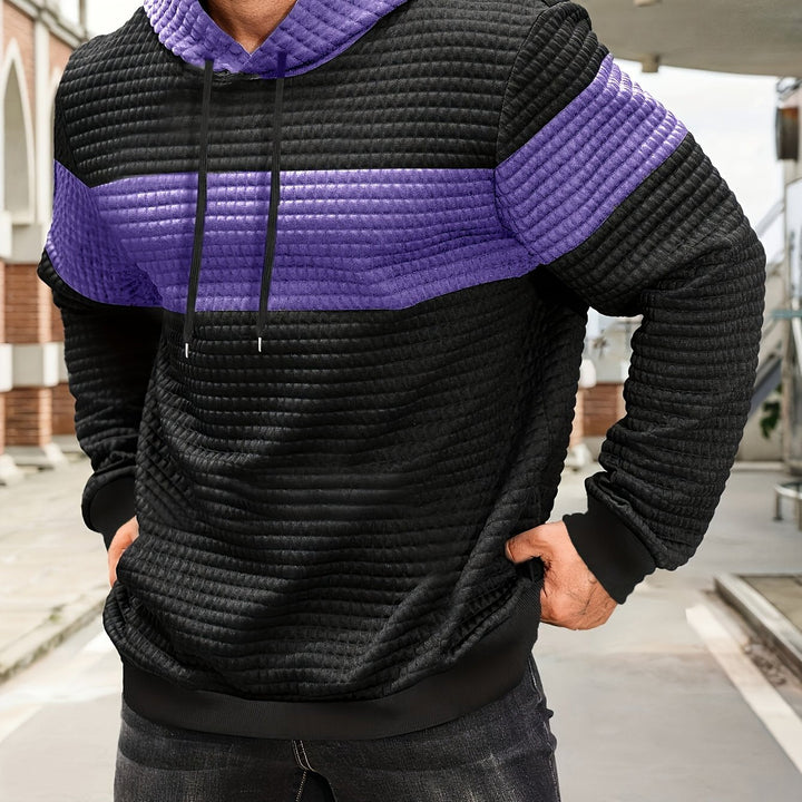 Hayes | Teksturowany Hoodie w Blokach Kolorystycznych