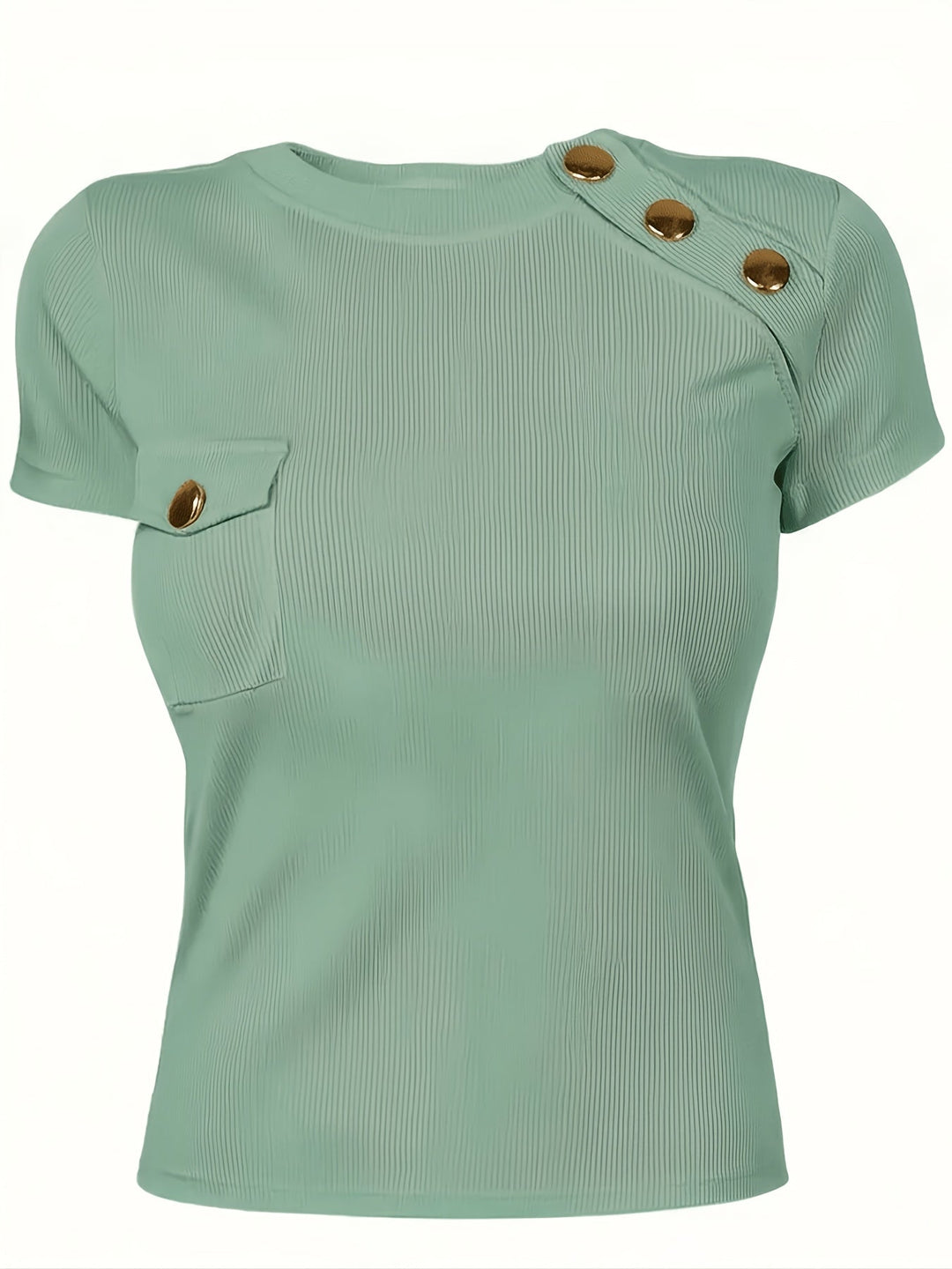 Isla | Krótki rękaw T-shirt z guzikiem