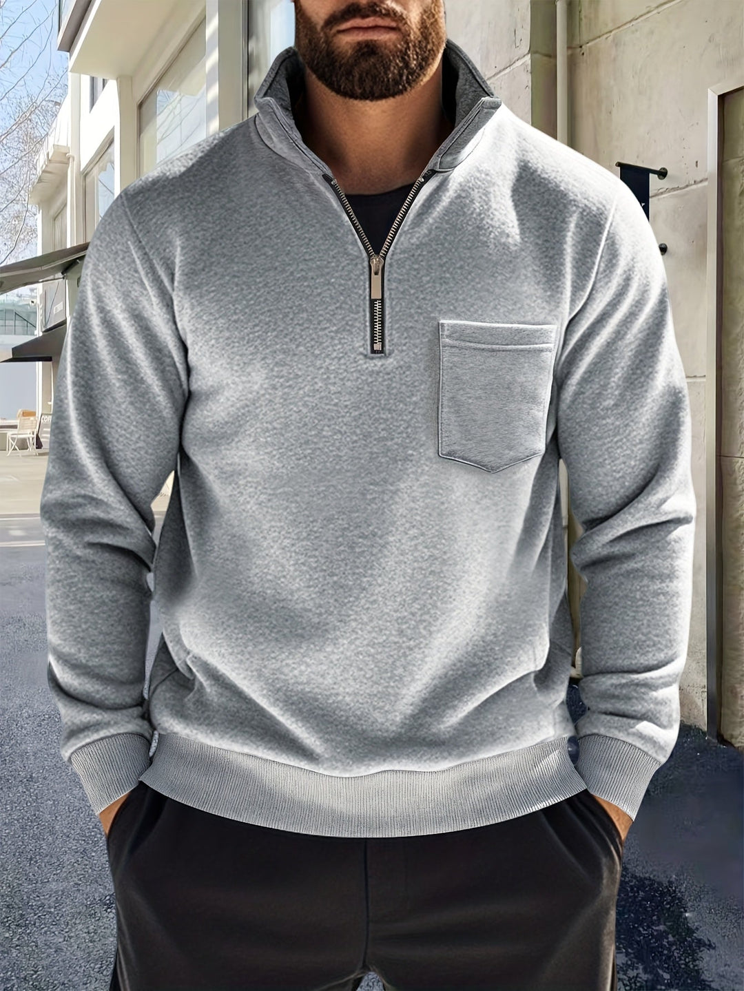 Emmett | Elegancki Pulower z Połowicznym Zipperem