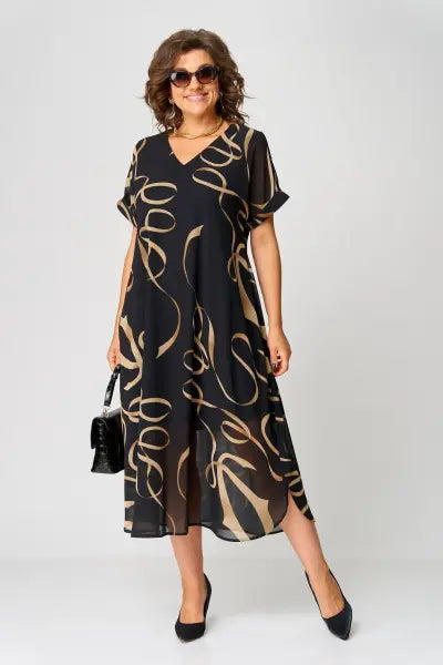 Emillia | Przytulna Sukienka z Krótkim Rękawem