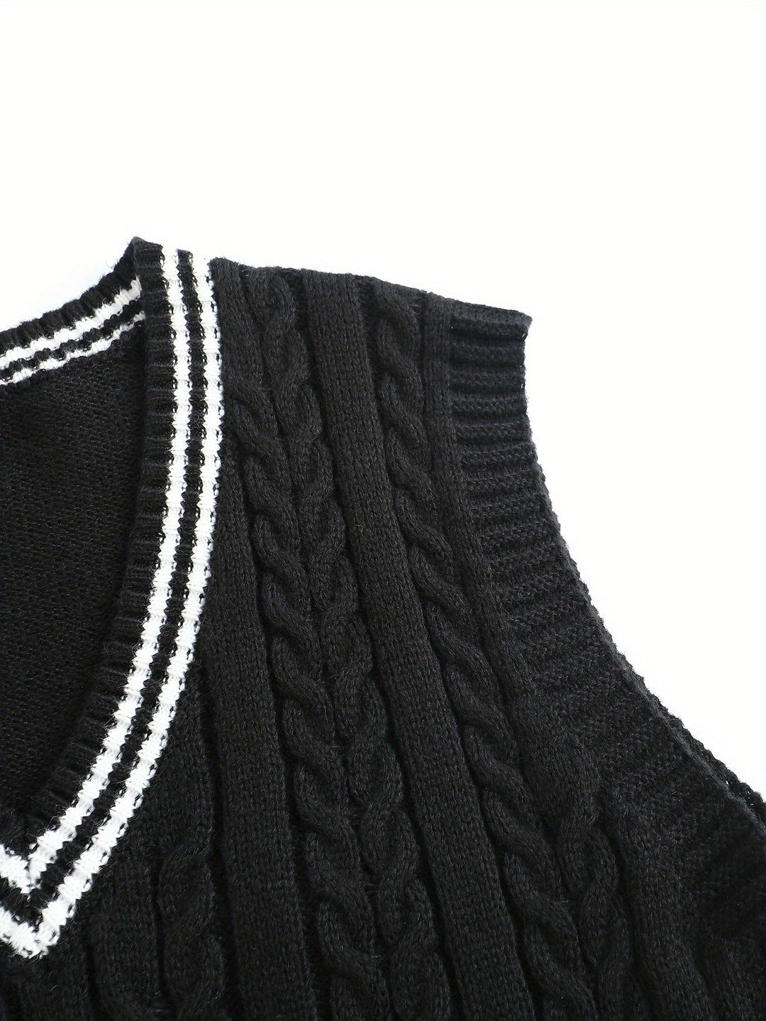 Gideon | Kamizelka Sweter V-Neck z Warkoczem