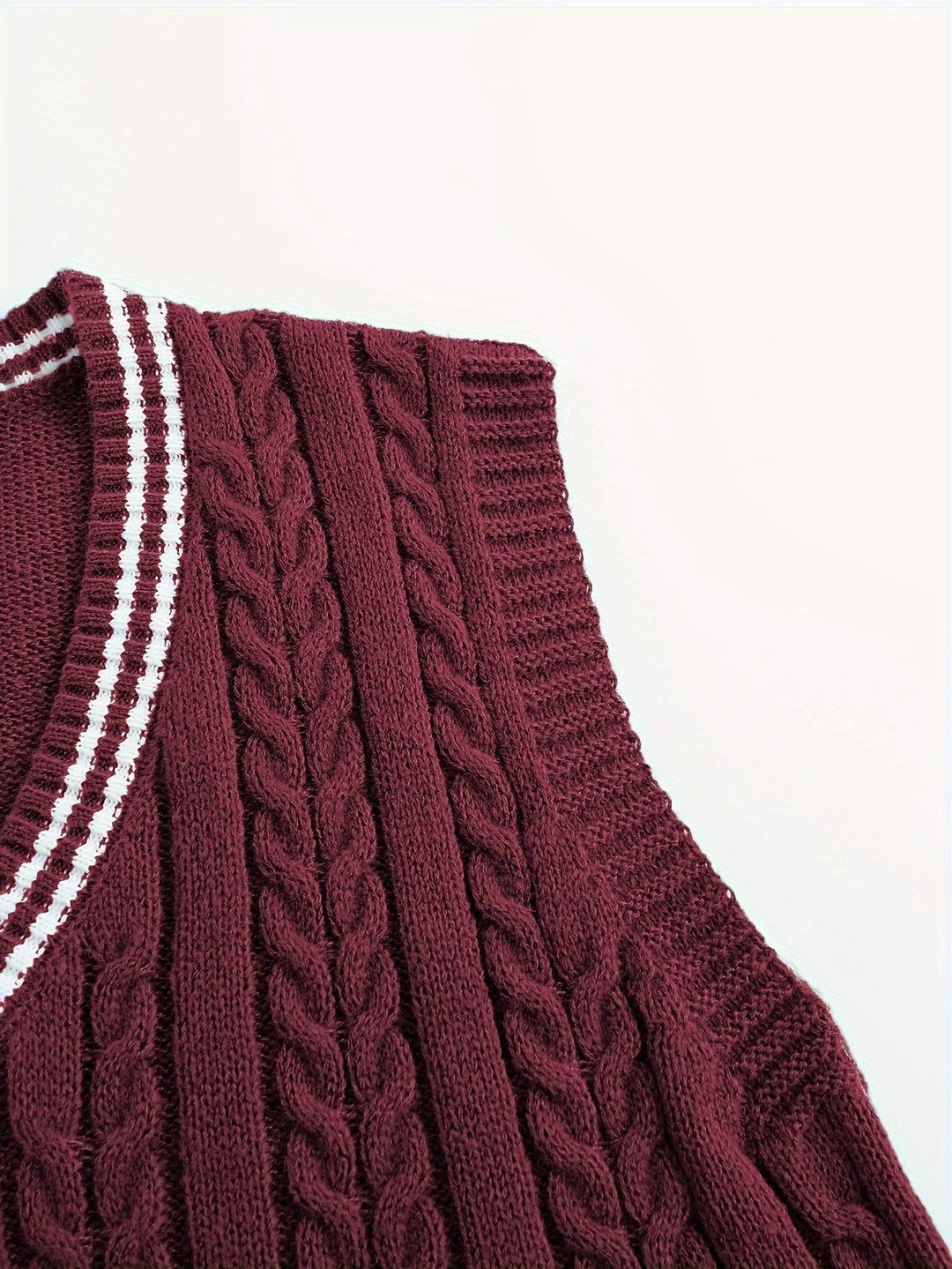 Gideon | Kamizelka Sweter V-Neck z Warkoczem