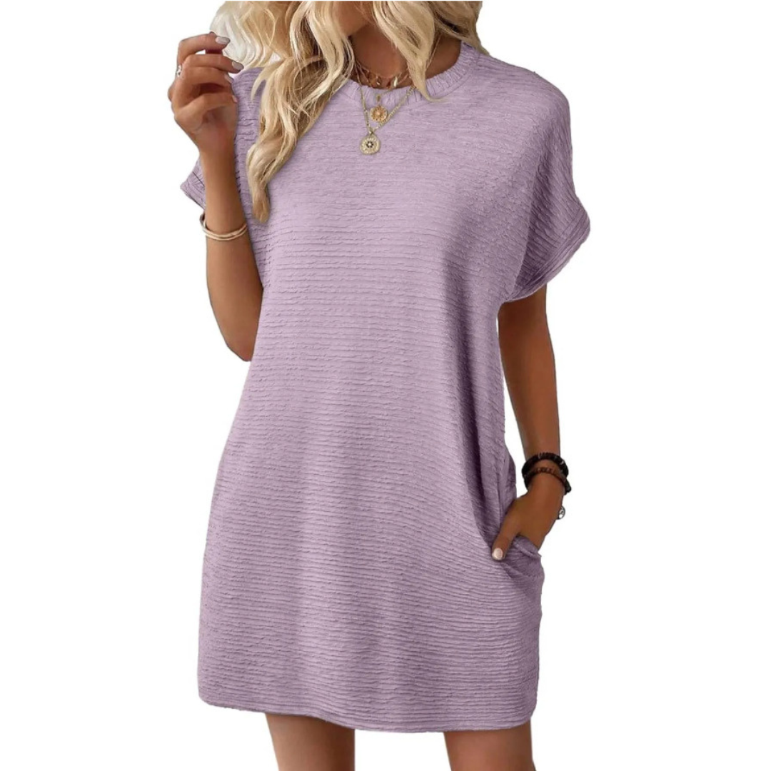 Ivanna | Casualna Sukienka Letnia z Okrągłym Dekoltem