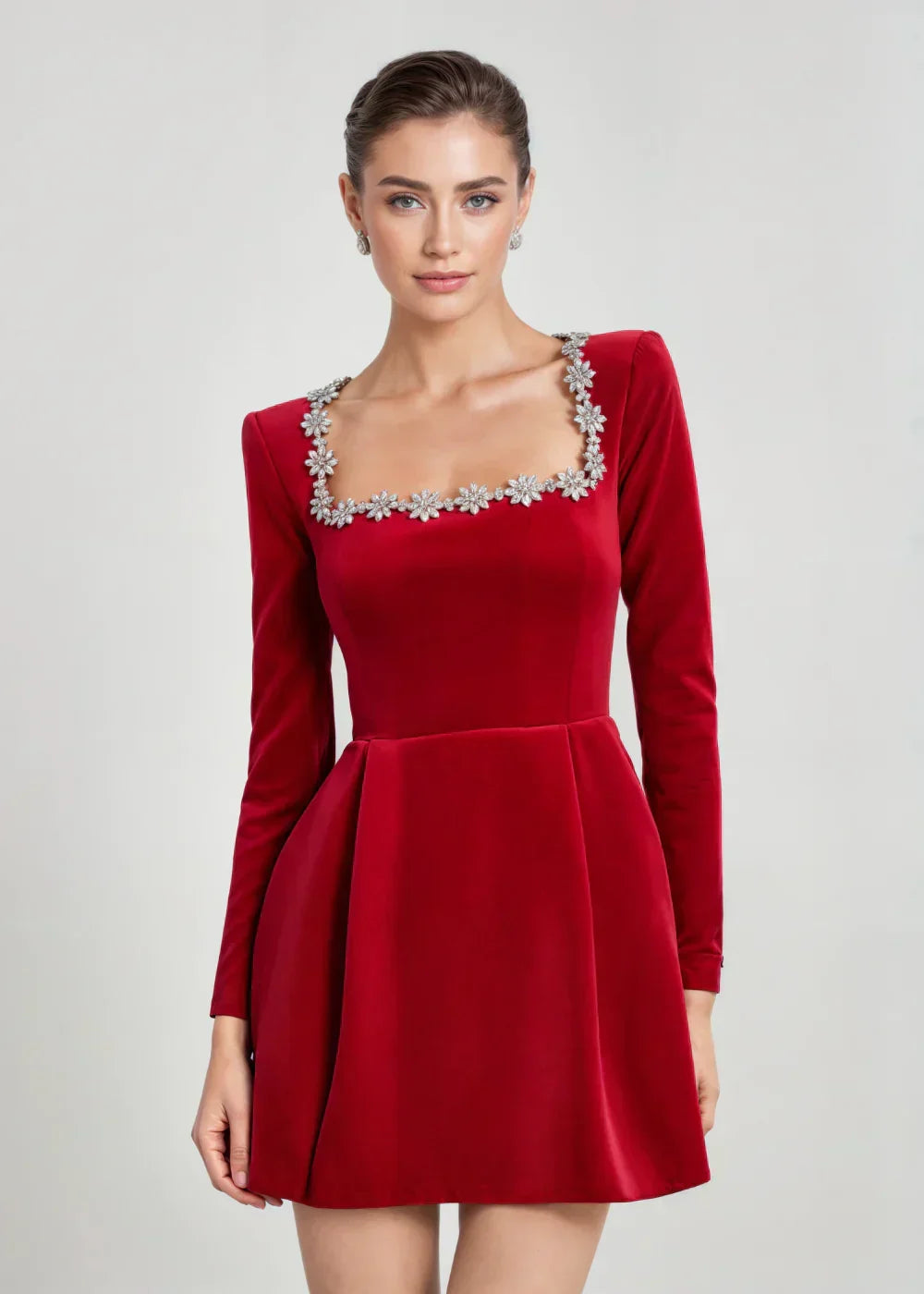 Brielle | Elegancka Mini Sukienka z Aksamit