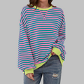 Margaret | Luźny, długi rękaw, pasiasty sweatshirt