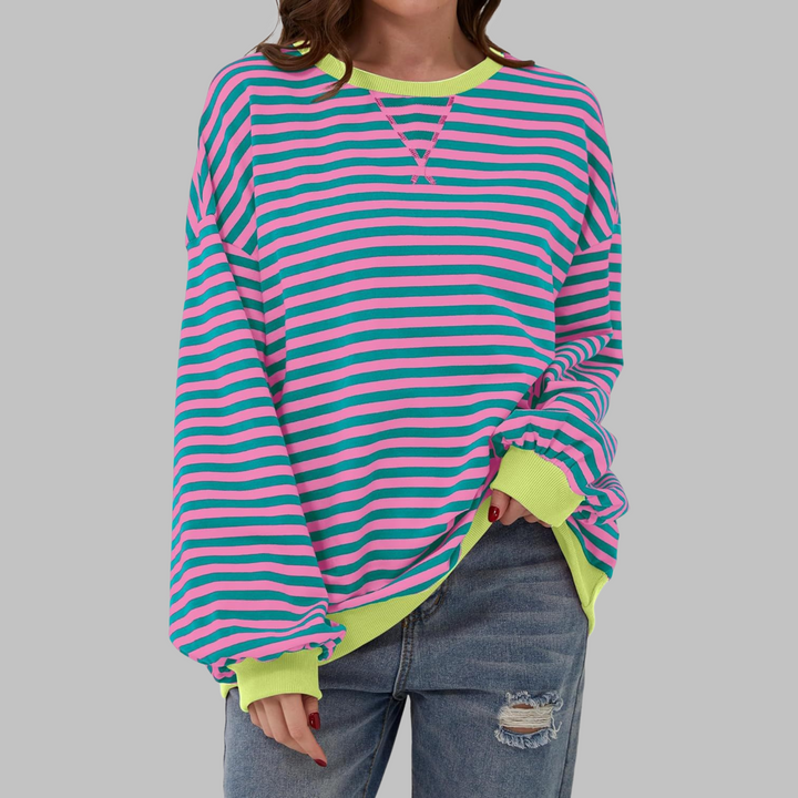 Margaret | Luźny, długi rękaw, pasiasty sweatshirt